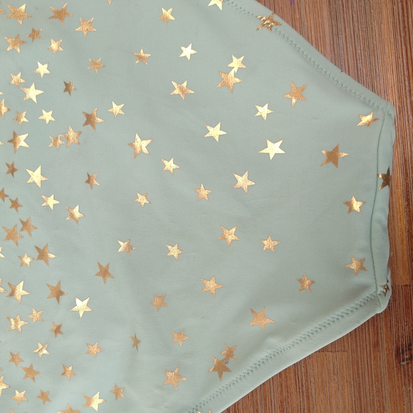 Vintage Y2K Victorias Secret Swim Suit MED/LG Bikini Set Turquoise Gold Star - Picture 6 of 6